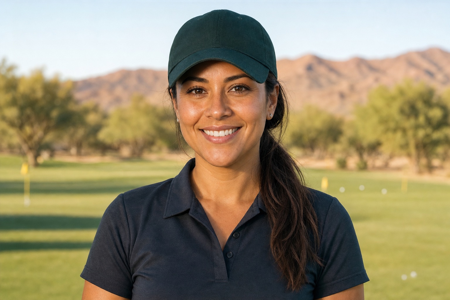 Megan Alvarez at a Phoenix golf practice facility